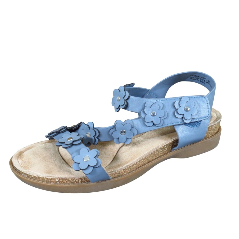 Comfort Floral Strap Light Blue Women's Sandal